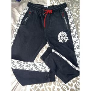 Black Macro Designer Monogram Sweatpants Size 3/M